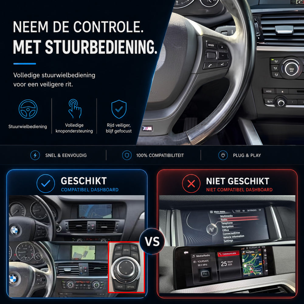 Davilon CarPlay y Android Auto Box | Adecuado para BMW X3 | 2010 a 2013
