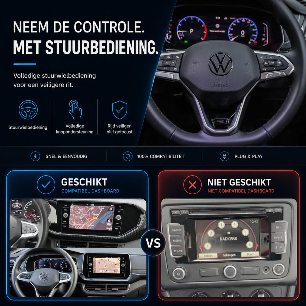 Volkswagen T-Cross | 2019 t/m 2026 | CarPlay & Android Auto Box | MIB