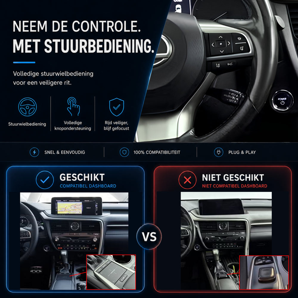 Lexus RX | 2019 t/m 2023 | CarPlay & Android Auto Box | Grote touchpad