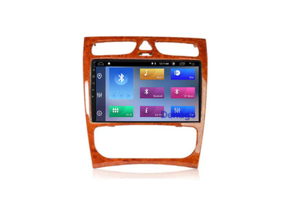 Mercedes C-Klasse W203 CarPlay autoradio | 2000 t/m 2004 | Denago DNG-A203 | 9 inch | Android 13 | Draadloos CarPlay & Android Auto | Houtkleur frame