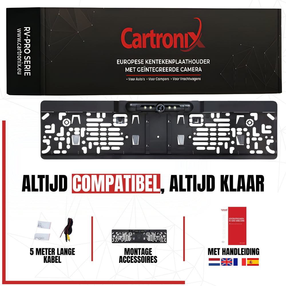 Cartronix RV-420 PRO license plate holder with camera | Full HD