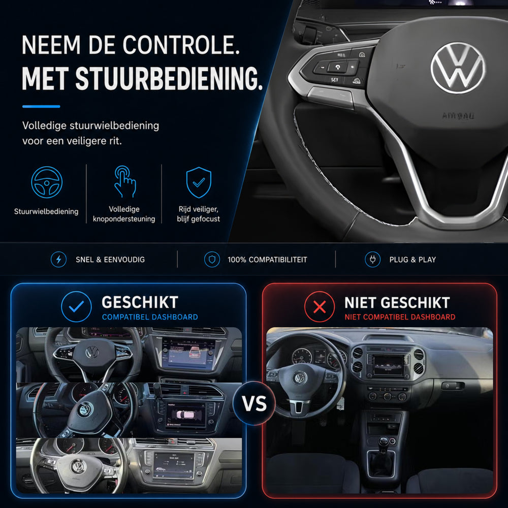 Volkswagen Tiguan | 2016 t/m 2023 | CarPlay & Android Auto Box | MIB