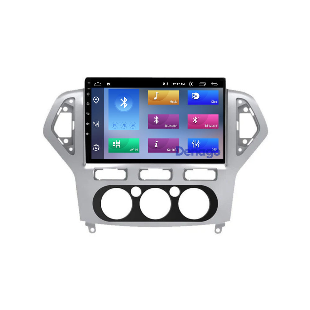 Ford Mondeo CarPlay car radio | 2003 to 2014 | Denago DNG-A204 | 9 inches | Android 13 | Wireless CarPlay & Android Auto | Silver colored frame