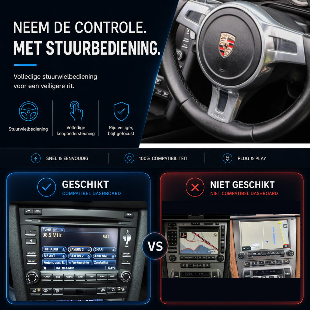 Porsche Boxster (987) | 2009 t/m 2011 | CarPlay & Android Auto Box | PCM 3.0