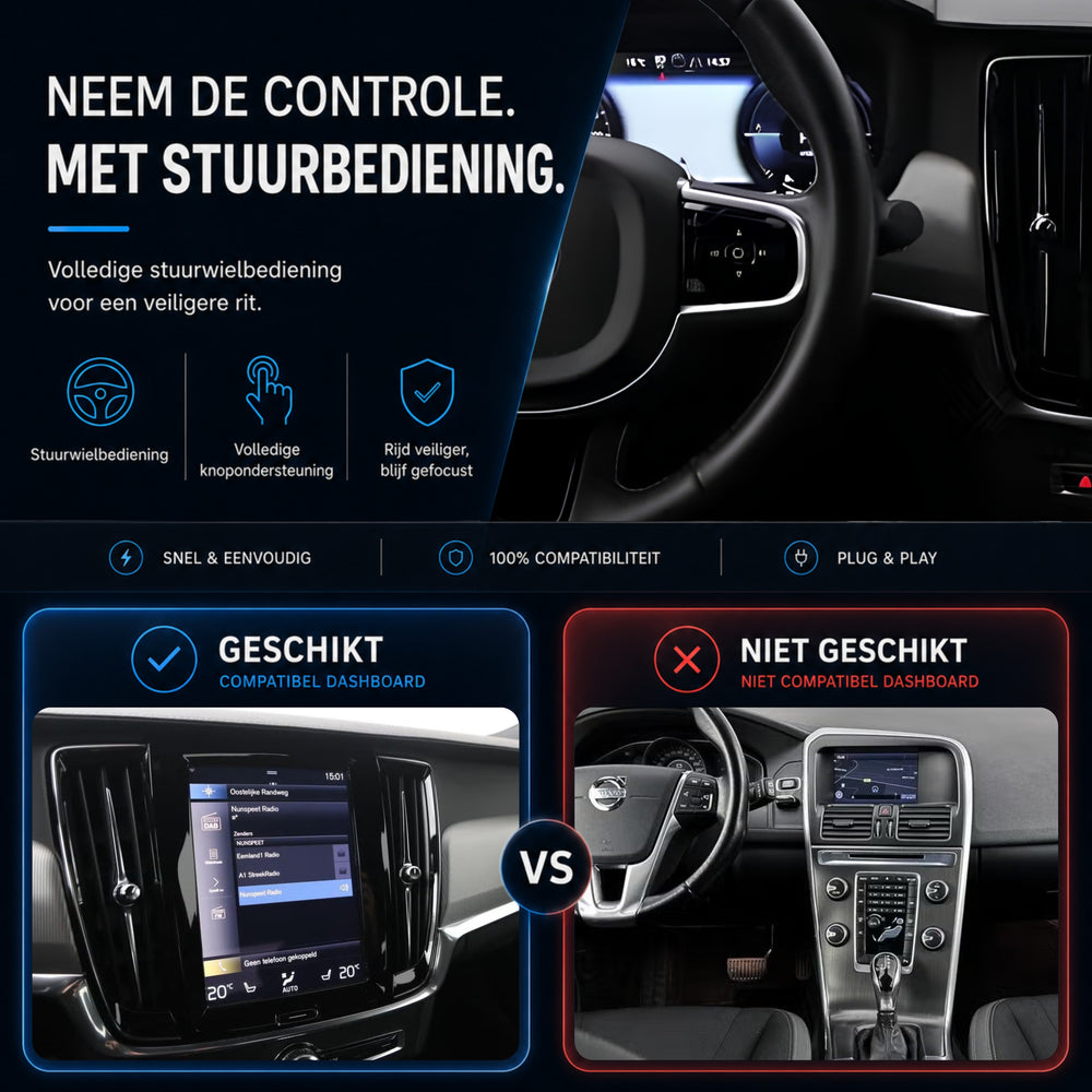 Boîte Davilon CarPlay et Android Auto | Convient pour Volvo S90 | 2016 à 2021