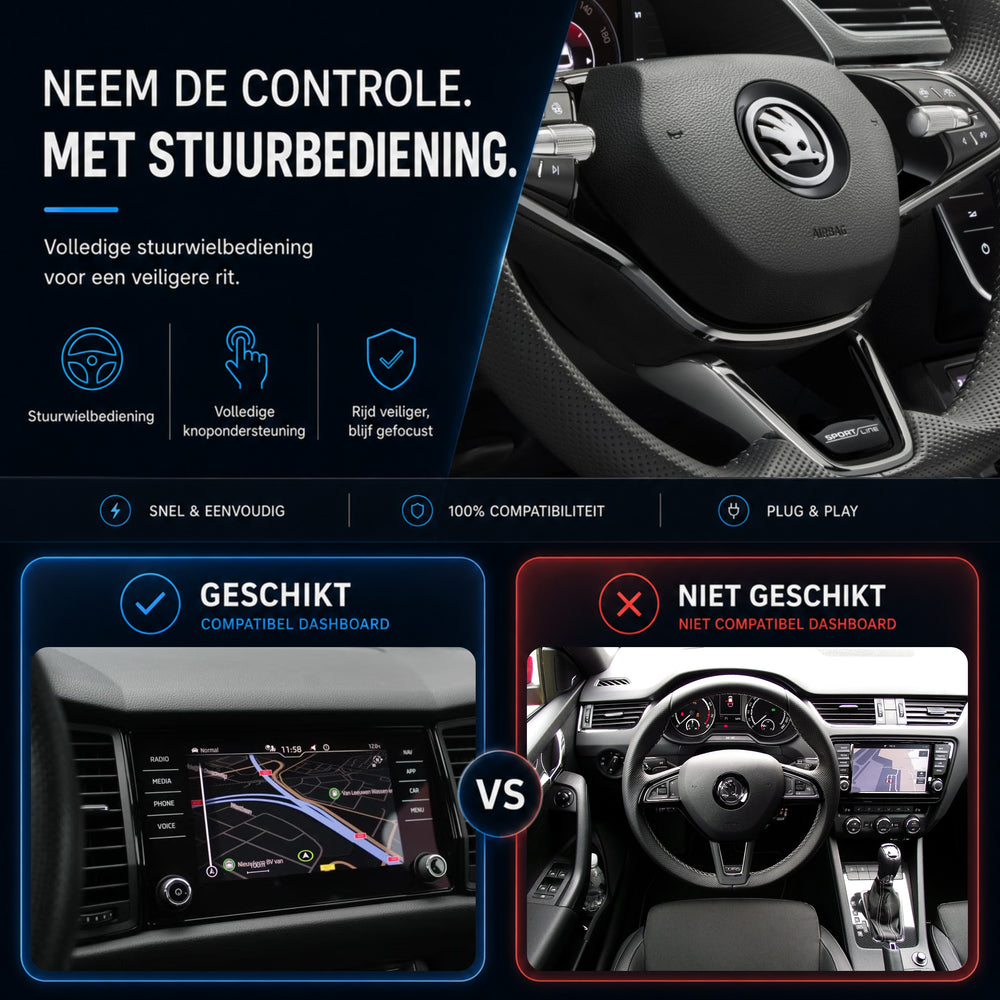 Skoda Kodiaq | 2016 to 2021 | CarPlay & Android Auto Box | MIB