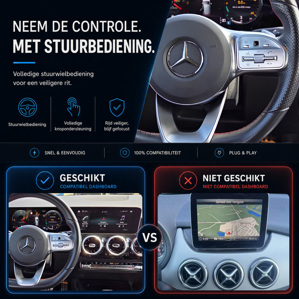Mercedes B-Klasse W247 | 2019 t/m 2026 | CarPlay & Android Auto Box | NTG 6.0 (MBUX)