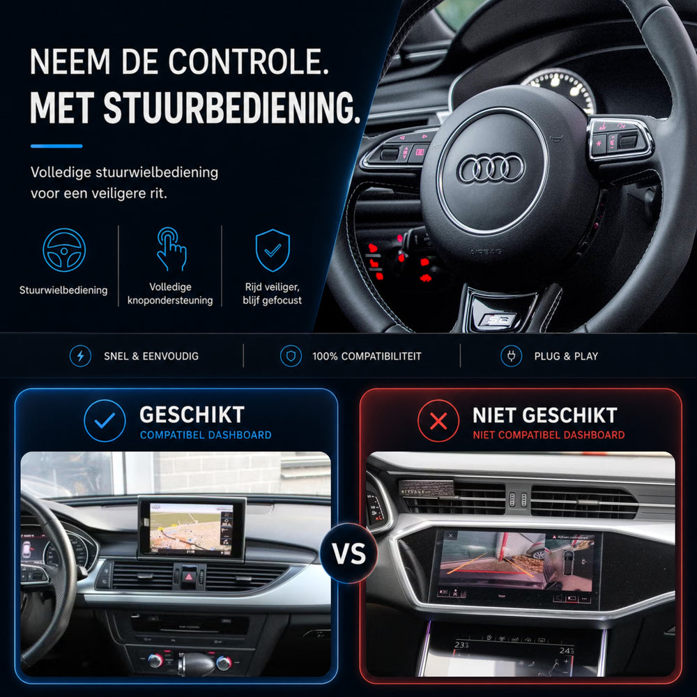 Boîte Davilon CarPlay et Android Auto | Convient pour Audi A6/S6/RS6 | 2010 à 2018