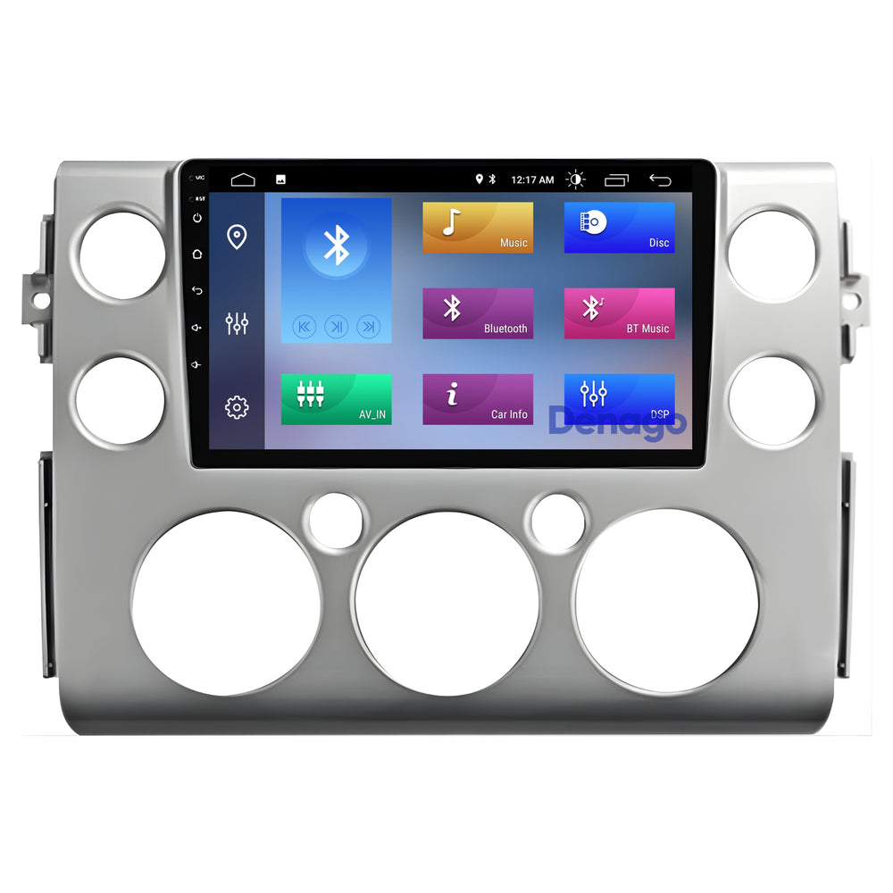 Toyota FJ Cruiser CarPlay car radio | 2006 to 2017 | Denago DNG-A313 | 9 inches | Android 13 | Wireless CarPlay & Android Auto | Silver frame