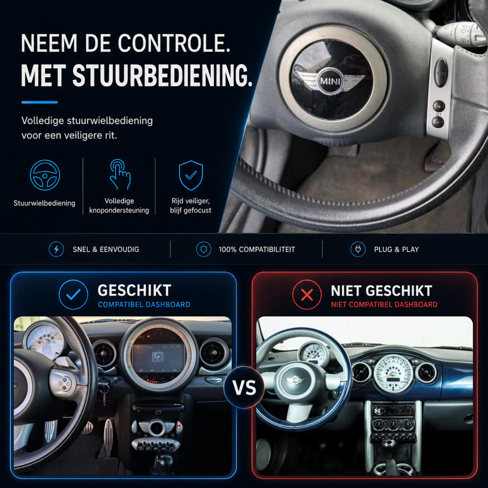 Davilon CarPlay y Android Auto Box | Adecuado para MINI Cooper | 2006 a 2010