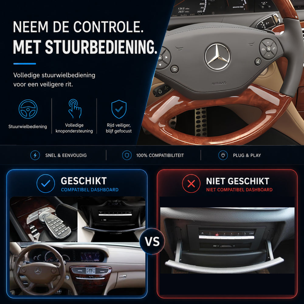Mercedes CL-Klasse | 2006 t/m 2009 | CarPlay & Android Auto Box | NTG 3.0