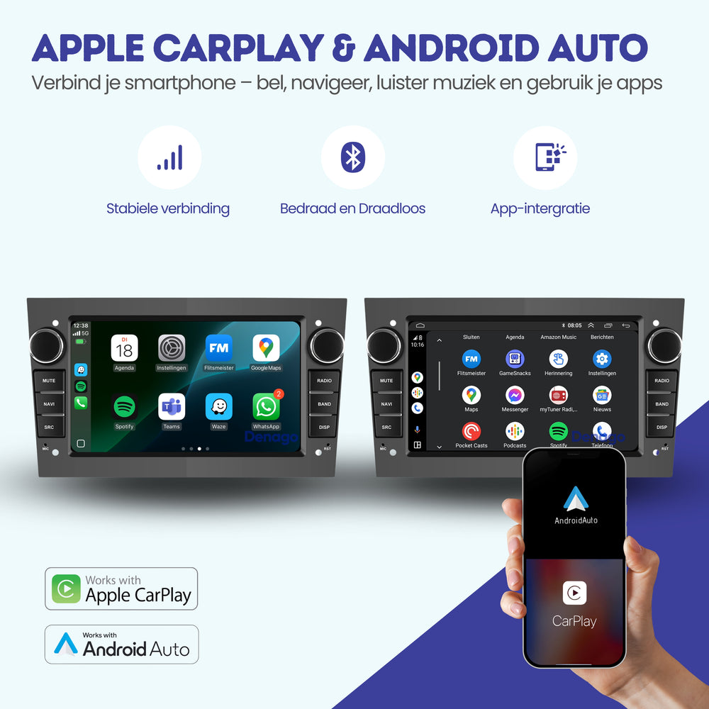 Opel Astra Corsa Zafira Tigra Omega Meriva Combo | 2000 t/m 2013 | Android 13 | Carplay & Android Auto |