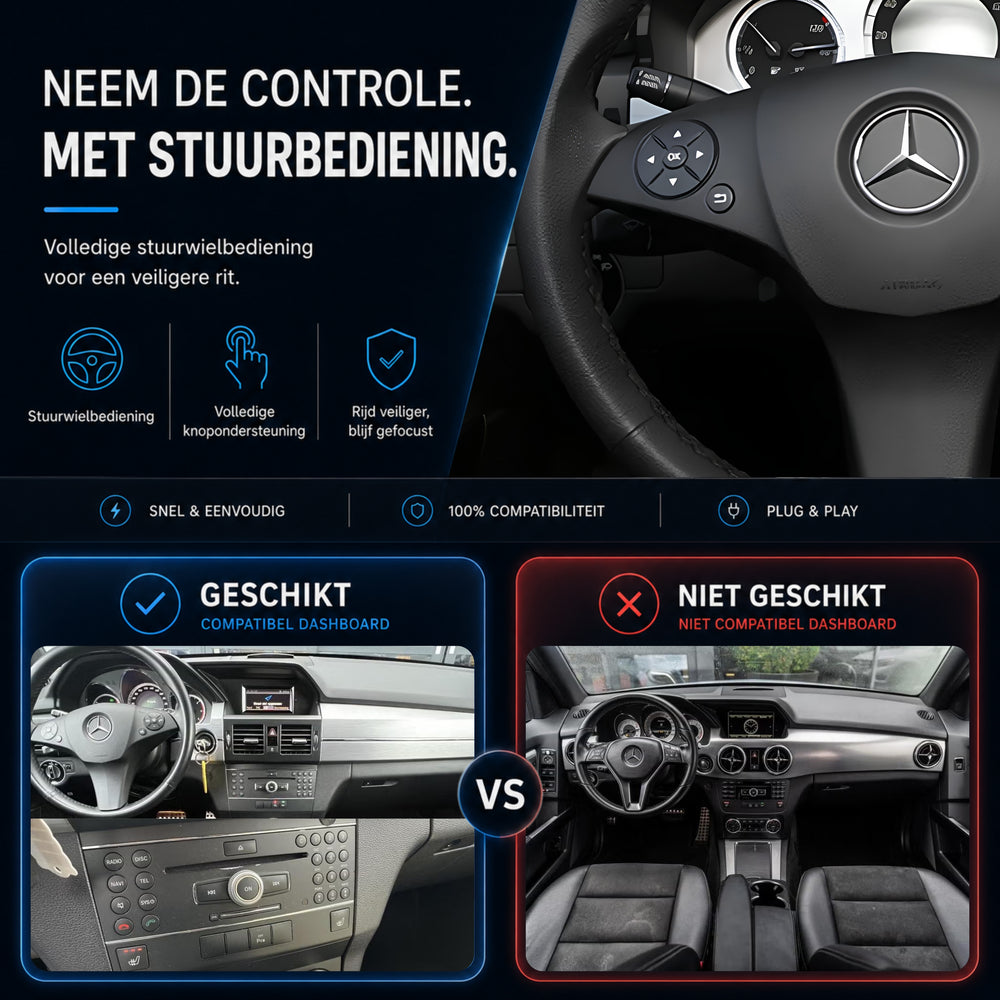 Mercedes GLK-klasse | 2008 t/m 2011 | CarPlay & Android Auto Box