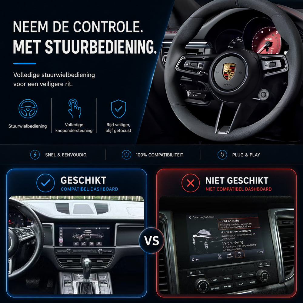 Porsche Macan | 2018 t/m 2026 | CarPlay & Android Auto Box | MIB3