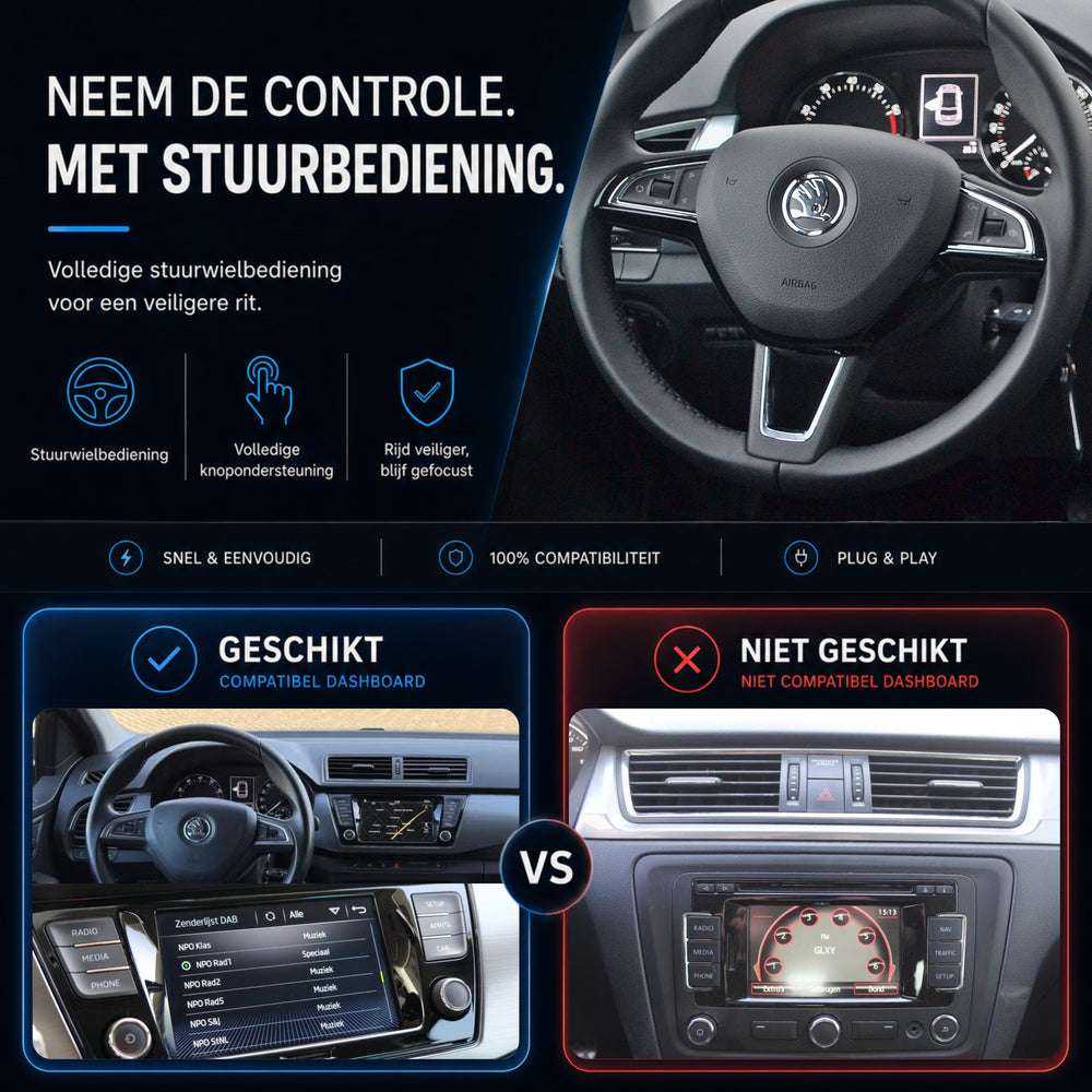 Skoda Fabia | 2015 t/m 2021 | CarPlay & Android Auto Box | MIB