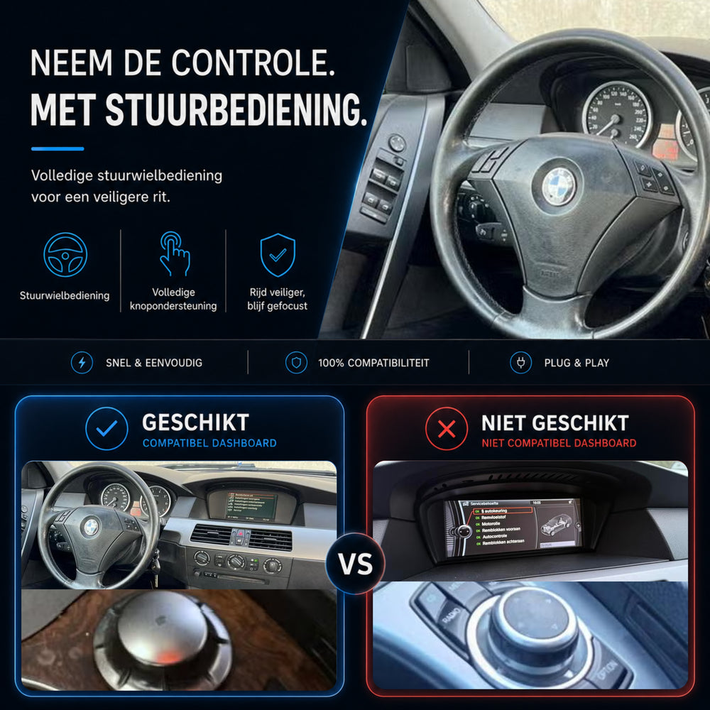 Davilon CarPlay y Android Auto Box | Adecuado para BMW Serie 5 | 2003 a 2009