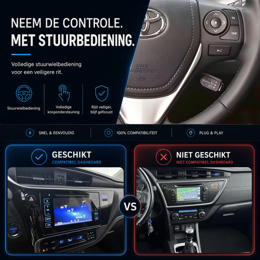 Toyota Auris | 2016 t/m 2019 | CarPlay & Android Auto Box | Touch 2 | Panasonic