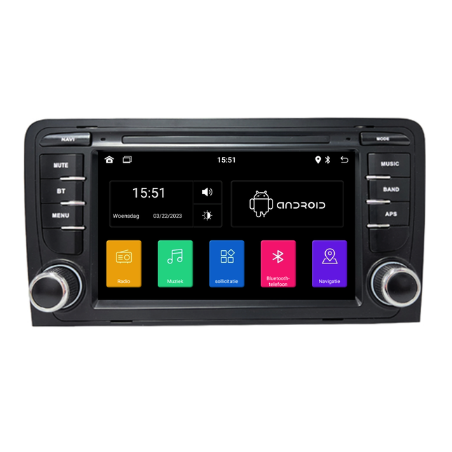 Audi A3 | S3 | RS3 | CarPlay & Android Auto | autoradio | 2004 t/m 2013 | Android 13 | 4+64GB