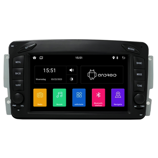 Mercedes A | C | CLK | SLK | R170 Klasse | CarPlay & Android Auto | autoradio | 1996 t/m 2004 | Android 13 | 4+64GB