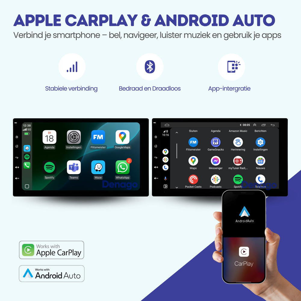 Universal 1 DIN Car Radio | 9 inches | Wireless CarPlay & Android Auto