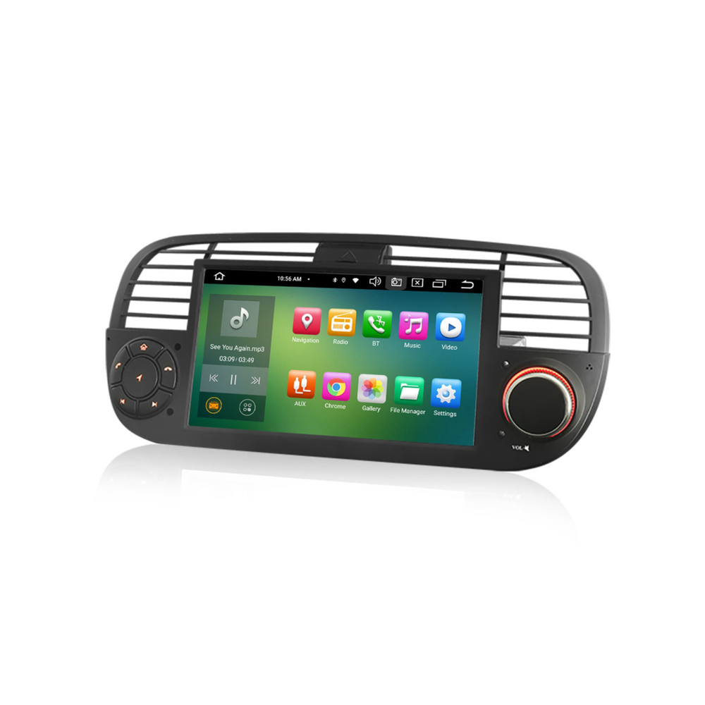 Fiat 500 CarPlay | 2007 t/m 2015 | Android 12 autoradio zwart