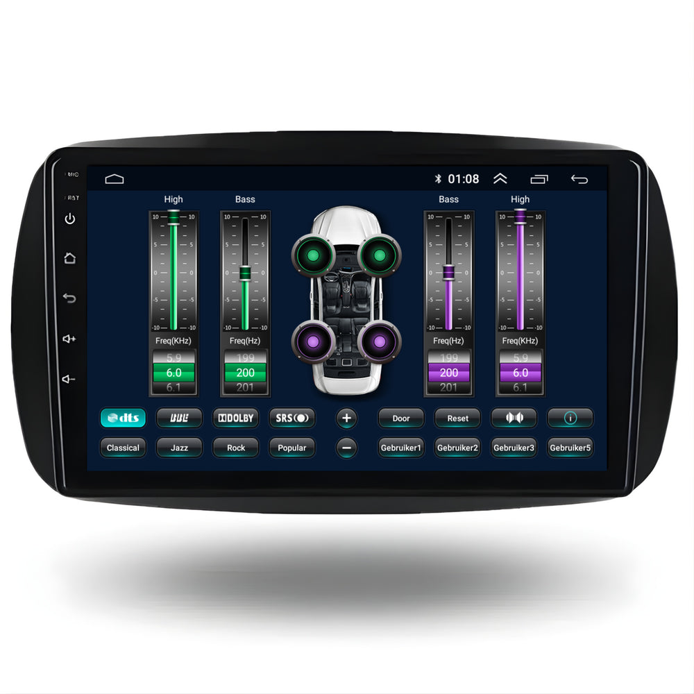 Smart Fortwo | Forfour | Android 13 | Car radio | 2015 to 2019 | Carplay & Android Auto