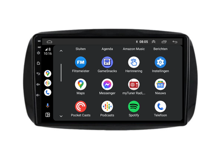 Smart Fortwo | Forfour | Android 13 | Autoradio | 2015 t/m 2019 | Carplay & Android Auto