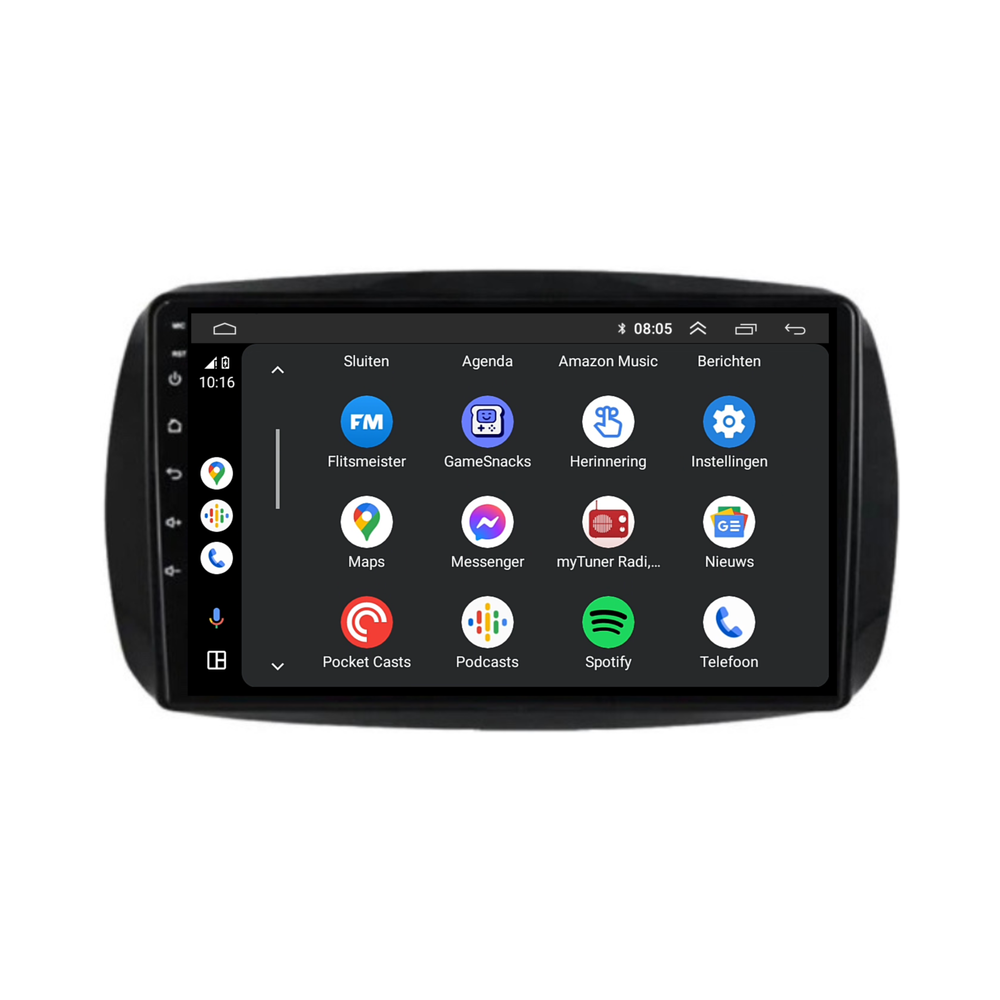 Smart Fortwo | Forfour | Android 13 | Autoradio | 2015 t/m 2019 | Carplay & Android Auto