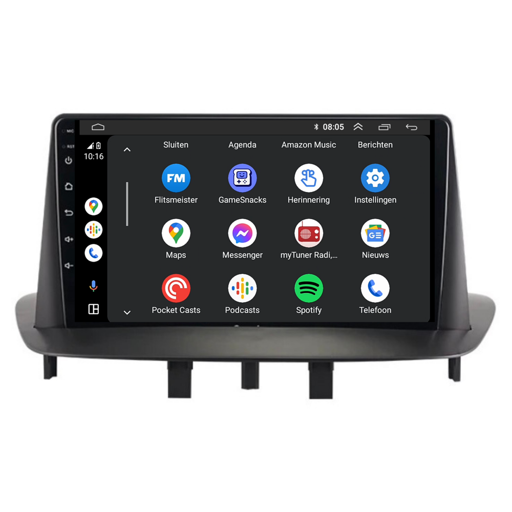 Renault Mégane 3 | Fluencia | Androide 13 | Radio de coche | 2008 a 2016 | Carplay y Android Auto