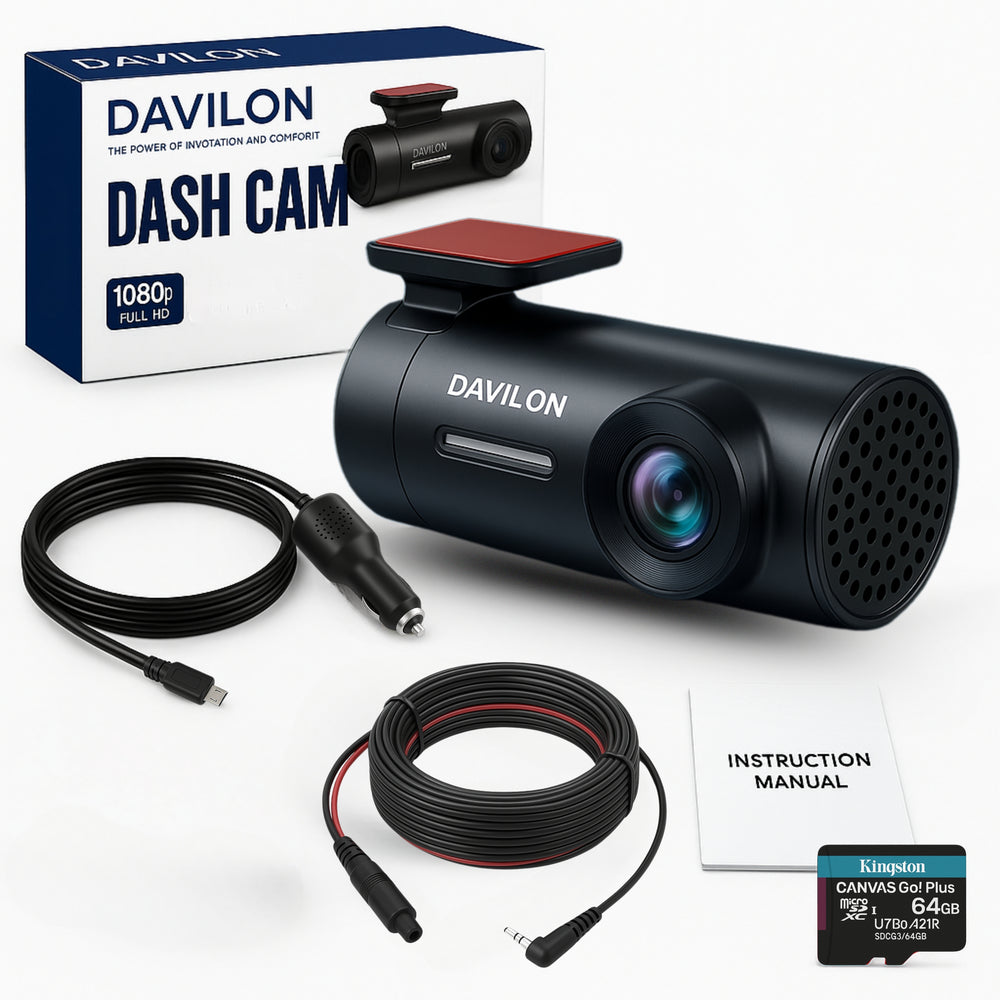Cámara de salpicadero Davilon D1-PRO | 1080P COMPLETO HD | Modelo de aplicación 2025