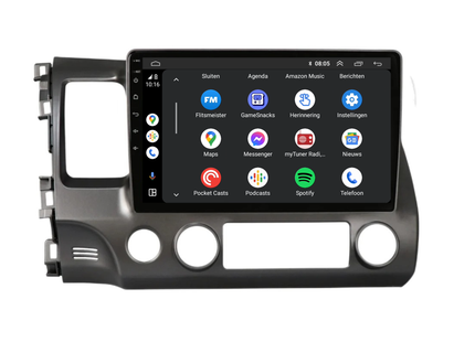 Honda Civic CarPlay | Android 13 | Autoradio | 2007 t/m 2011 | Carplay & Android Auto