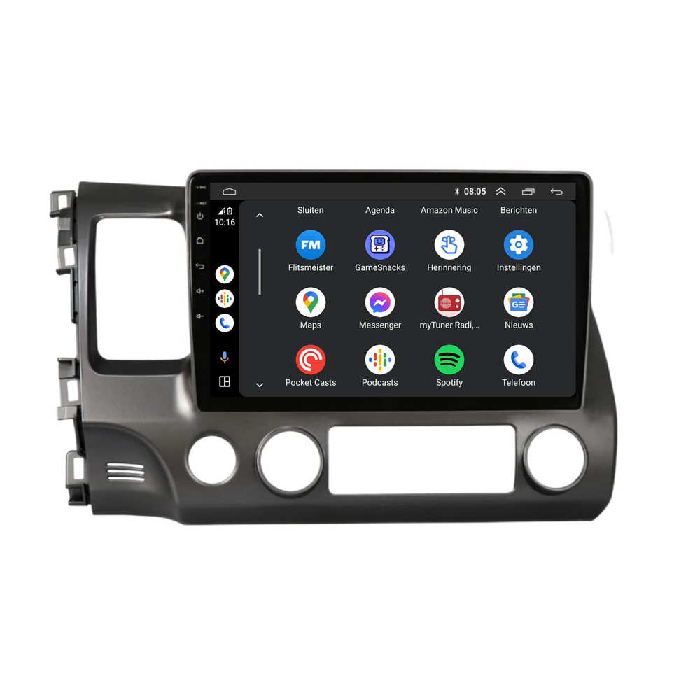 Honda Civic CarPlay | Android 13 | Autoradio | 2007 t/m 2011 | Carplay & Android Auto