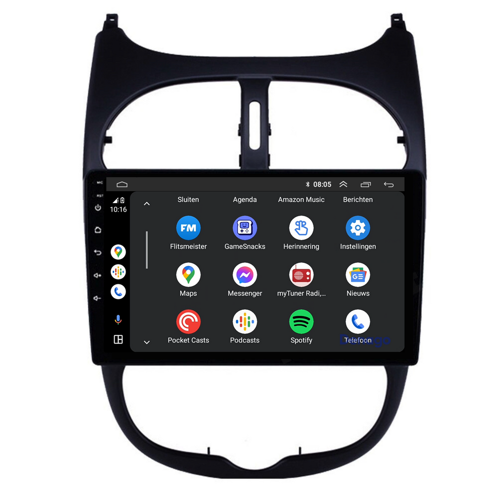 Autoradio CarPlay pour Peugeot 206 (1998-2009) | Denago DNG-A07 | Écran 9 pouces | Android 13 | CarPlay sans fil & Android Auto