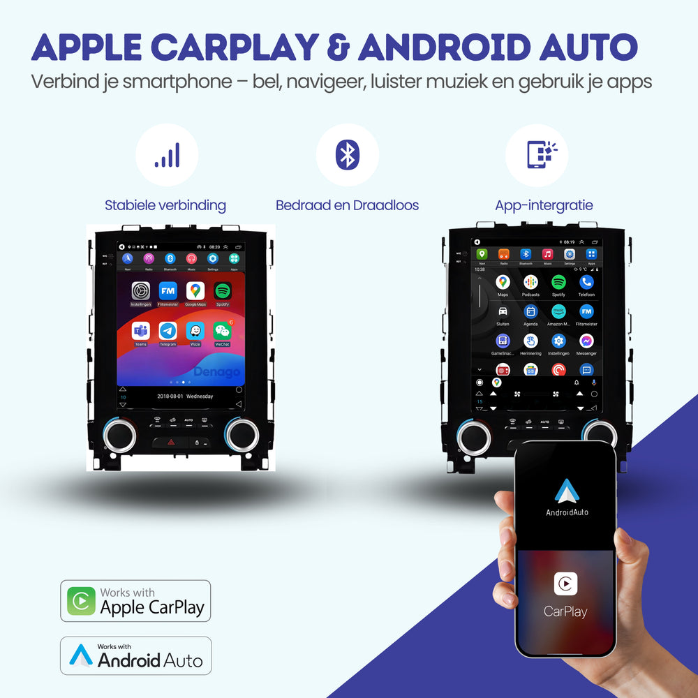 Renault Talisman CarPlay autoradio | 2016 t/m 2022 | Denago DNG-A488 | 9.7 inch Tesla Style | Android 13 | Draadloos CarPlay & Android Auto