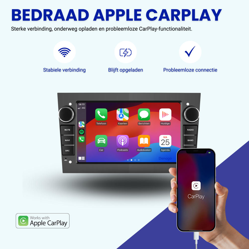 Opel CarPlay Radio para coche | Androide 13 | 2 GB + 64 GB | 2001 a 2013 | Android Auto - Gris