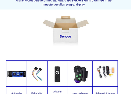 Denago 488S | 1-din autoradio met touchscreen scherm | Bluetooth