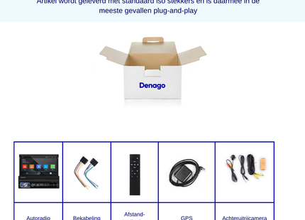 Denago 1Din uitklapbare scherm autoradio | Android 10.1