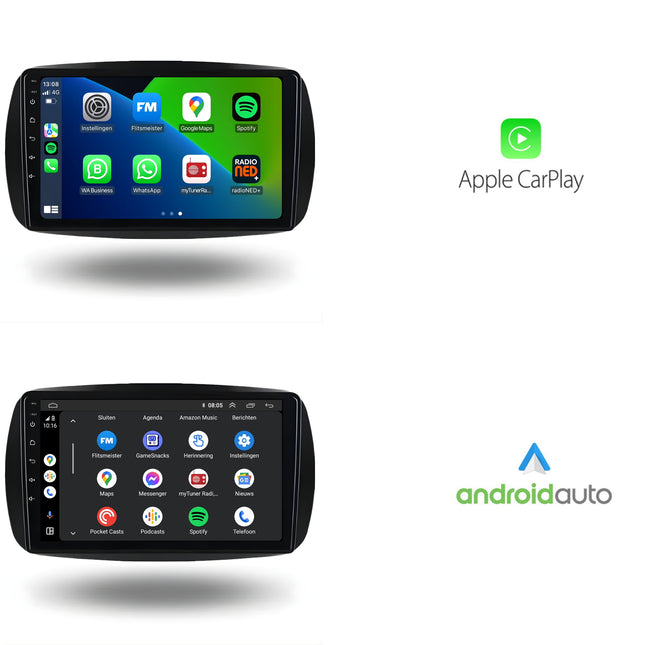 Smart Fortwo | Forfour | Android 13 | Car radio | 2015 to 2019 | Carplay & Android Auto