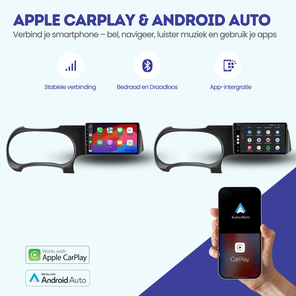Radio de coche Hyundai i10 CarPlay | 2019 a 2023 | Denago DNG-A276 | 9 pulgadas | Androide 13 | CarPlay inalámbrico y Android Auto
