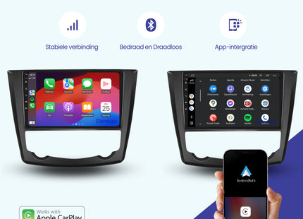 Renault Kadjar CarPlay autoradio | 2015 t/m 2018 | Denago DNG-A128 | 9 inch | Android 13 | Draadloos CarPlay & Android Auto