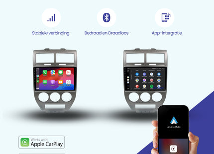 Jeep Compass CarPlay autoradio | 2006 t/m 2010 | Denago DNG-A214 | 9 inch | Android 13 | Draadloos CarPlay & Android Auto