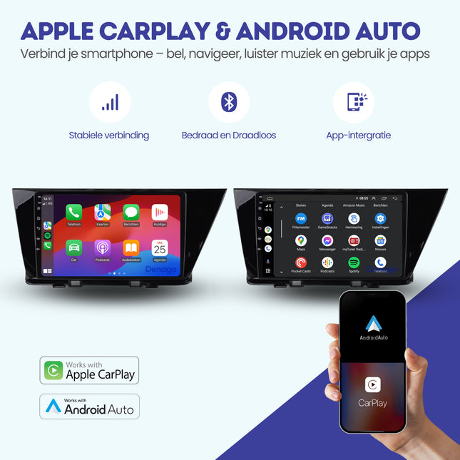 Kia Niro CarPlay autoradio | 2016 t/m 2019 | Denago DNG-A183 | 9 inch | Android 13 | Draadloos CarPlay & Android Auto