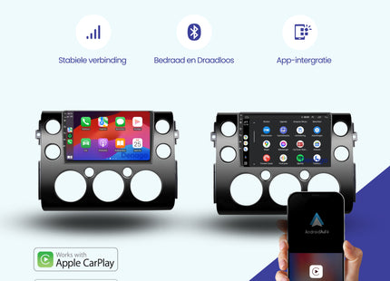 Toyota FJ Cruiser CarPlay autoradio | 2006 t/m 2017 | Denago DNG-A308 | 9 inch | Android 13 | Draadloos CarPlay & Android Auto