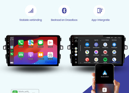 Toyota Auris CarPlay autoradio | 2006 t/m 2012 | Denago DNG-A288 | 9 inch | Android 13 | Draadloos CarPlay & Android Auto