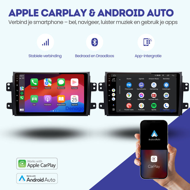 Suzuki SX4 CarPlay car radio | 2006 to 2011 | Denago DNG-A315 | 9 inch | Android 13 | Wireless CarPlay & Android Auto