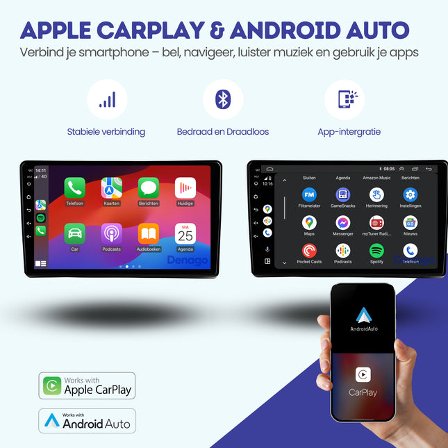 Opel Astra H & Zafira B CarPlay autoradio | 2005 t/m 2014 | Denago DNG-A335 | 9 inch | Android 13 | Draadloos CarPlay & Android Auto