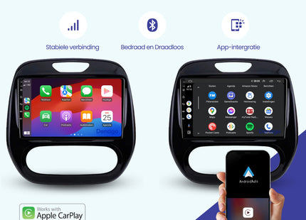 Renault Captur CarPlay autoradio | 2013 t/m 2017 | Denago DNG-A182 | 9 inch | Android 13 | Draadloos CarPlay & Android Auto