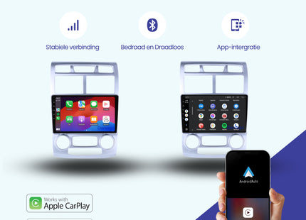 Kia Sportage CarPlay autoradio | 2004 t/m 2010 | Denago DNG-A212 | 9 inch | Android 13 | Draadloos CarPlay & Android Auto