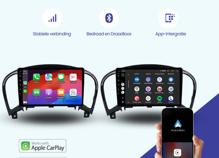 Nissan Juke CarPlay autoradio | 2010 t/m 2019 | Denago DNG-A187 | 9 inch | Android 13 | Draadloos CarPlay & Android Auto