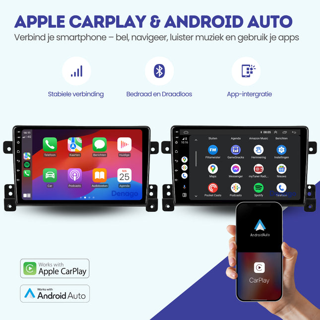 Suzuki Grand Vitara 3 CarPlay autoradio | 2006 t/m 2014 | Denago DNG-A171 | 9 inch | Android 13 | Draadloos CarPlay & Android Auto